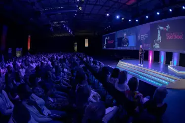 Adam Pantanowitz delivering keynote presentation